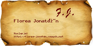 Florea Jonatán névjegykártya
